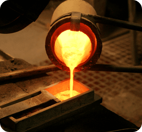 MMTC-PAMP refinery — molten gold being refined at India's largest precious metals facility